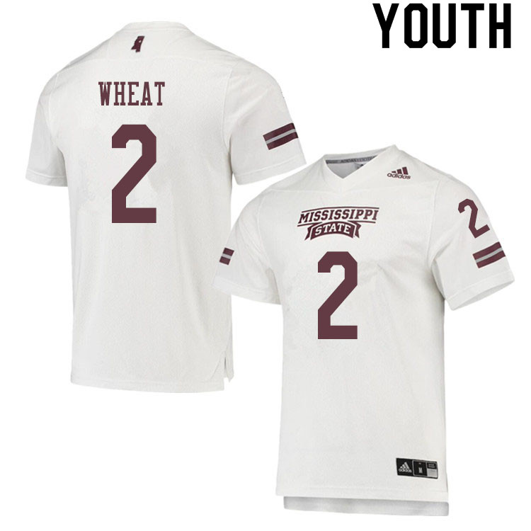 Youth #2 Tyrus Wheat Mississippi State Bulldogs College Football Jerseys Sale-White